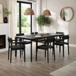 Hudson 6-8 Seater Rectangular Extendable Dining Table, Oak -Dunelm 30843938