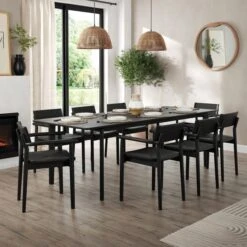 Hudson 6-8 Seater Rectangular Extendable Dining Table, Oak -Dunelm 30843938 alt02