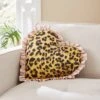 Heart Shaped Leopard Frill Cushion 1 Heart Shaped Leopard Frill Cushion -Dunelm 30864088