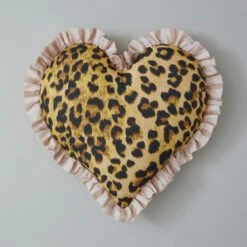 Heart Shaped Leopard Frill Cushion -Dunelm 30864088 alt01
