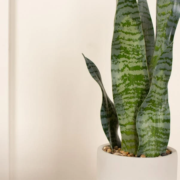 Artificial Sansevieria Plant In Cream Cement Plant Pot 4 Artificial Sansevieria Plant In Cream Cement Plant Pot - Image 2