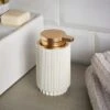 Modern Luxe Ribbed Resin Soap Dispenser -Dunelm 30864376