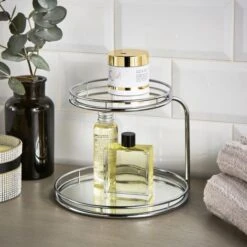 Modern Luxe 2 Tier Mirrored Storage Tray -Dunelm 30864794