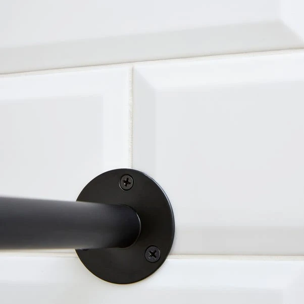 L Shape Black Shower Curtain Rail 6 L Shape Black Shower Curtain Rail - Image 4