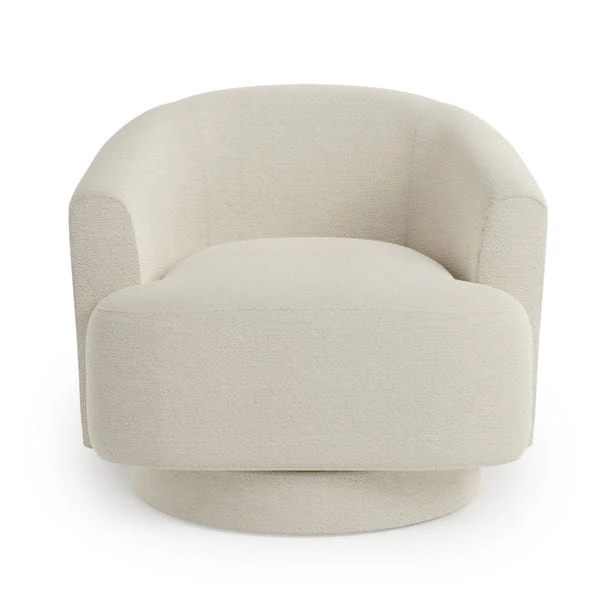 Carmen Curved Ivory Chunky Chenille Swivel Chair 8 Carmen Curved Ivory Chunky Chenille Swivel Chair - Image 6