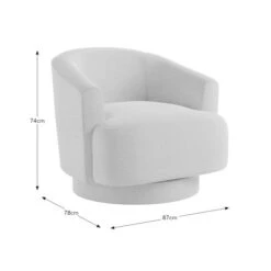 Carmen Curved Ivory Chunky Chenille Swivel Chair 17 Carmen Curved Ivory Chunky Chenille Swivel Chair -Dunelm 30866457 alt09
