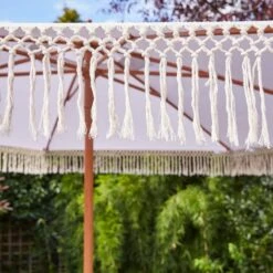 2.7m Macrame Parasol 7 2.7m Macrame Parasol -Dunelm 30867365 alt02