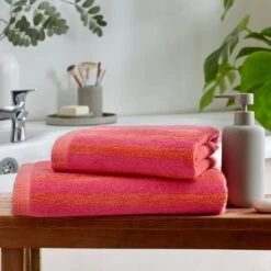 Bold Stripe Cotton Towel -Dunelm 30868022