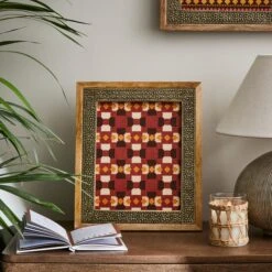 Detailed Gold Metal Wooden Edge Photo Frame -Dunelm 30868079