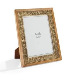Detailed Gold Metal Wooden Edge Photo Frame -Dunelm 30868079 alt02