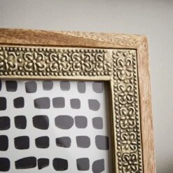 Detailed Gold Metal Wooden Edge Photo Frame -Dunelm 30868080 alt01