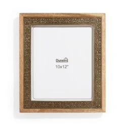 Detailed Gold Metal Wooden Edge Photo Frame -Dunelm 30868080 alt03