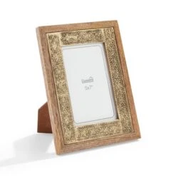 Detailed Gold Metal Wooden Edge Photo Frame -Dunelm 30868081 alt02