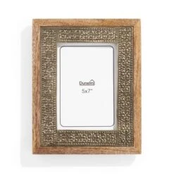 Detailed Gold Metal Wooden Edge Photo Frame -Dunelm 30868081 alt03