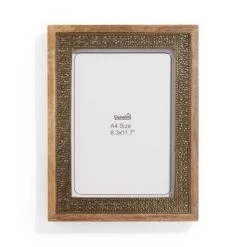 Detailed Gold Metal Wooden Edge Photo Frame -Dunelm 30868082 alt03