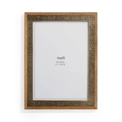 Detailed Gold Metal Wooden Edge Photo Frame -Dunelm 30868083 alt03