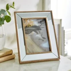 Mirror And Wood Effect Photo Frame -Dunelm 30868973