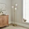 Frosted Tulip 3 Light Ribbed Glass Adjustable Floor Lamp 1 Frosted Tulip 3 Light Ribbed Glass Adjustable Floor Lamp -Dunelm 30869080
