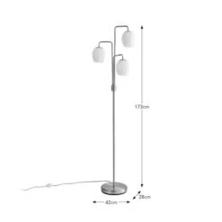 Frosted Tulip 3 Light Ribbed Glass Adjustable Floor Lamp -Dunelm 30869080 alt08
