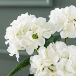 Artificial White Hydrangea In Grey Cement Plant Pot -Dunelm 30869579 alt02