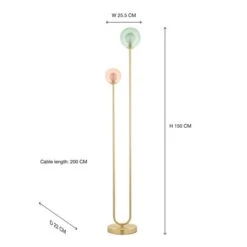 Eliza 2 Light Glass Floor Lamp -Dunelm 30869734 alt08
