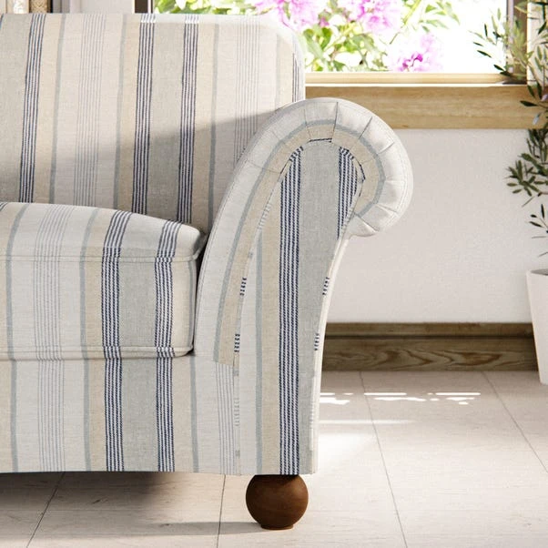 Angus Striped Linen Snuggle Chair 16 Angus Striped Linen Snuggle Chair - Image 14