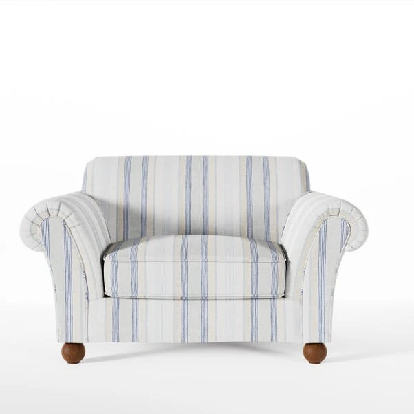Angus Striped Linen Snuggle Chair 20 Angus Striped Linen Snuggle Chair - Image 18