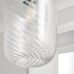 Elodie Ribbed Glass Easy Fit Pendant Shade -Dunelm 30870134 alt02