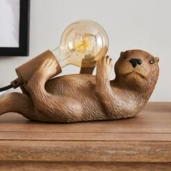 Ottelie The Otter Resin Table Lamp 10 Ottelie The Otter Resin Table Lamp -Dunelm 30870750 alt02