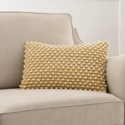 Jersey Bobble Rectangle Cushion
