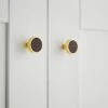Set Of 2 Chelsea Faux Leather Gold Door Knobs 2 Set Of 2 Chelsea Faux Leather Gold Door Knobs -Dunelm 30871928