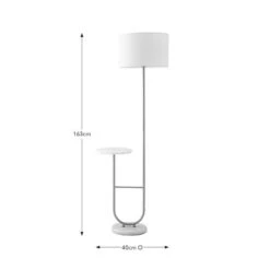 Carrara Marble Base Floor Lamp With Table -Dunelm 30871997 alt08