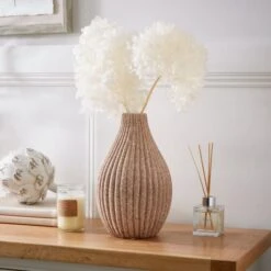 Ribbed Stone Bottle Vase -Dunelm 30873678