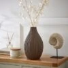 Ribbed Stone Bottle Vase 1 Ribbed Stone Bottle Vase -Dunelm 30873679