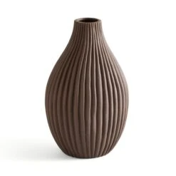 Ribbed Stone Bottle Vase -Dunelm 30873679 alt02