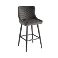 Montreal Counter Height Bar Stool, Velvet -Dunelm 30876143 alt05