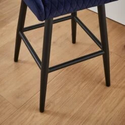Montreal Counter Height Bar Stool, Velvet -Dunelm 30876144 alt03