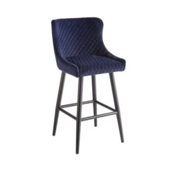 Montreal Counter Height Bar Stool, Velvet -Dunelm 30876144 alt05