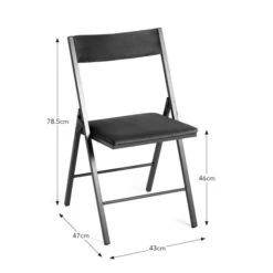 Emily Folding Dining Chair, Velvet -Dunelm 30884040 alt09