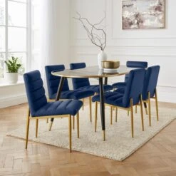 Maddison Dining Chair, Velvet -Dunelm 30891300 alt01