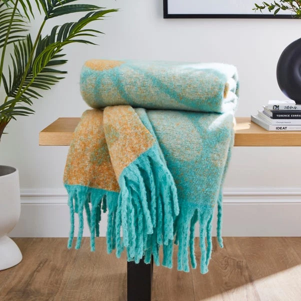 Retro Flower Mohair Throw 130cm X 180cm 3 Retro Flower Mohair Throw 130cm X 180cm