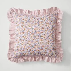 Elsie Gingham Square Cushion 27 Elsie Gingham Square Cushion -Dunelm 30893266 alt04