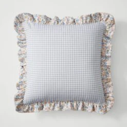 Elsie Gingham Square Cushion 18 Elsie Gingham Square Cushion -Dunelm 30893267 alt02