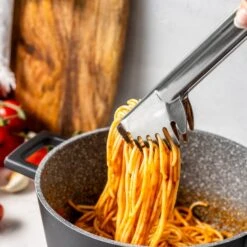 World Foods Stainless Steel Pasta Tongs 11 World Foods Stainless Steel Pasta Tongs -Dunelm 30893502 alt02