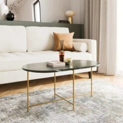Cinzia Real Marble Coffee Table -Dunelm 30894659