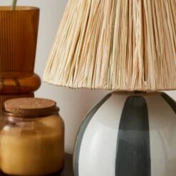 Mirabelle Round Striped Table Lamp -Dunelm 30894901 alt02