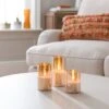 Set Of 3 LED Glass Pillar Candles 2 Set Of 3 LED Glass Pillar Candles -Dunelm 30897726