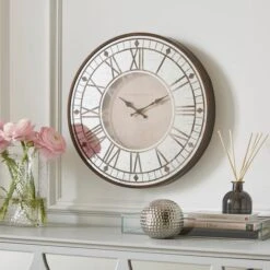 Bates Mirrored Face Wall Clock -Dunelm 30898086