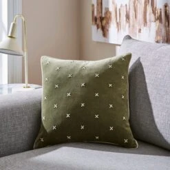 Cross Stitch Cotton Velvet Square Cushion 20 Cross Stitch Cotton Velvet Square Cushion -Dunelm 30899436