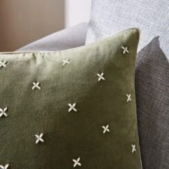 Cross Stitch Cotton Velvet Square Cushion 25 Cross Stitch Cotton Velvet Square Cushion -Dunelm 30899436 alt05